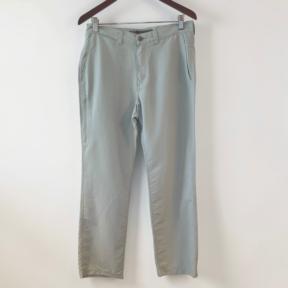 REI Co-op Mens Sage Green Nylon Hiking Travel Pants 32W x 32L Straight Leg Used